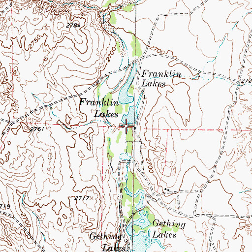 Topographic Map of Franklin Lakes, TX