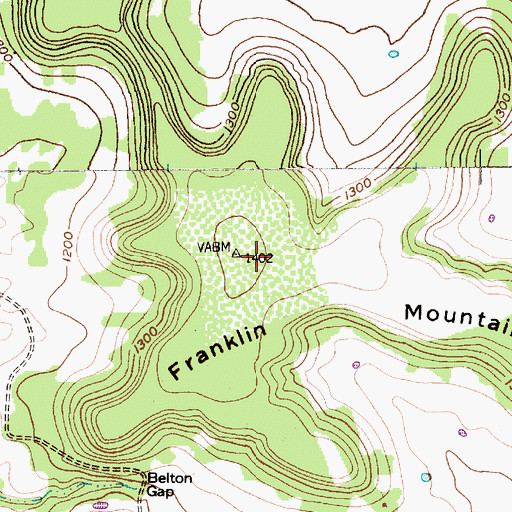 Topographic Map of Franklin Mountain, TX
