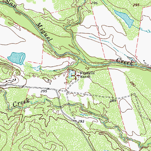 Topographic Map of Franklin Ranch, TX