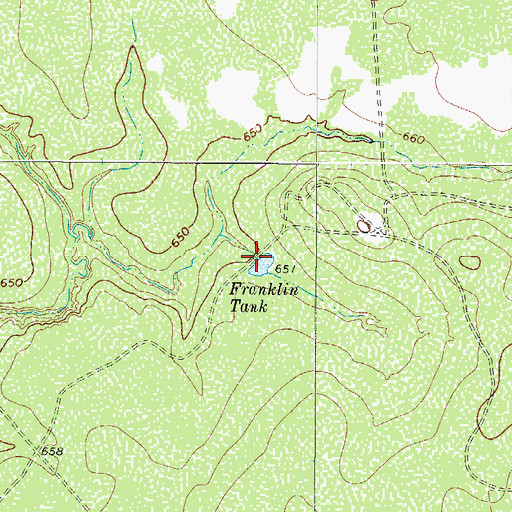 Topographic Map of Franklin Tank, TX