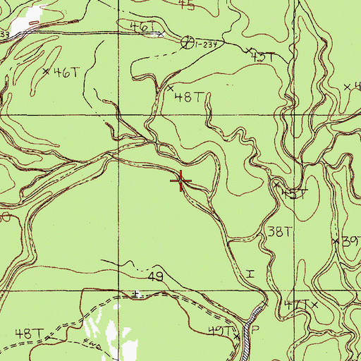 Topographic Map of Franks Branch, TX