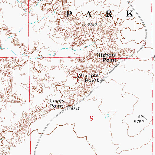 Topographic Map of Whipple Point, AZ