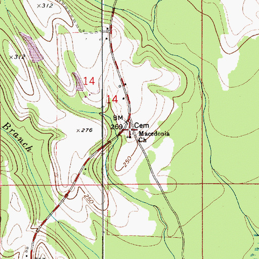 Topographic Map of Macedonia Cemetery, AL