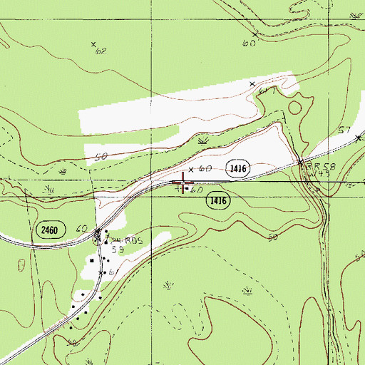 Topographic Map of Fredonia Church, TX