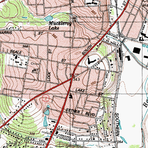Topographic Map of Fredonia Hill, TX