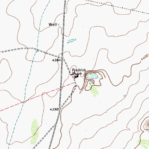 Topographic Map of Fredrick Ranch, TX