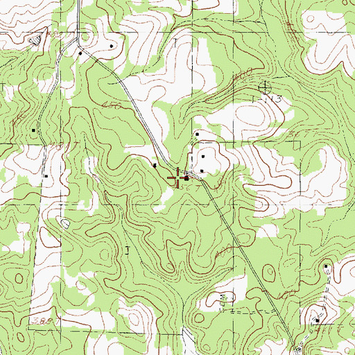 Topographic Map of Freedonia Church, TX