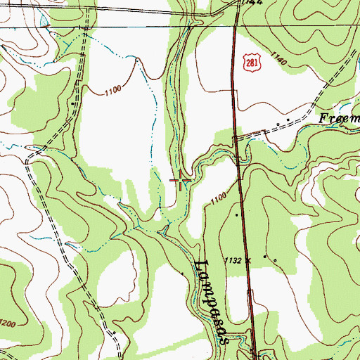 Topographic Map of Freeman Branch, TX