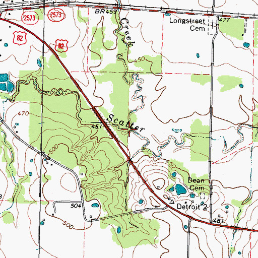 Topographic Map of Freeman Creek, TX
