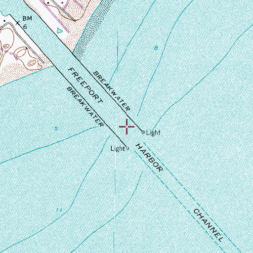 Topographic Map of Freeport Harbor Channel, TX