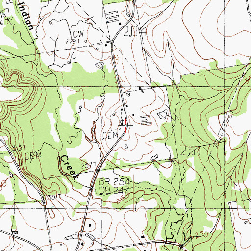 Topographic Map of Freewill Church, TX