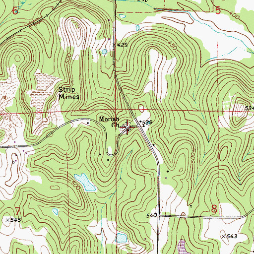 Topographic Map of Moriah Cemetery, AL