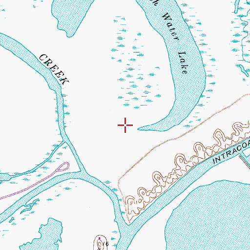 Topographic Map of Fresh Water Lake, TX