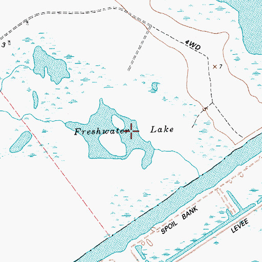 Topographic Map of Freshwater Lake, TX