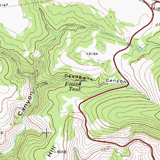 Topographic Map of Fresno Tank, TX