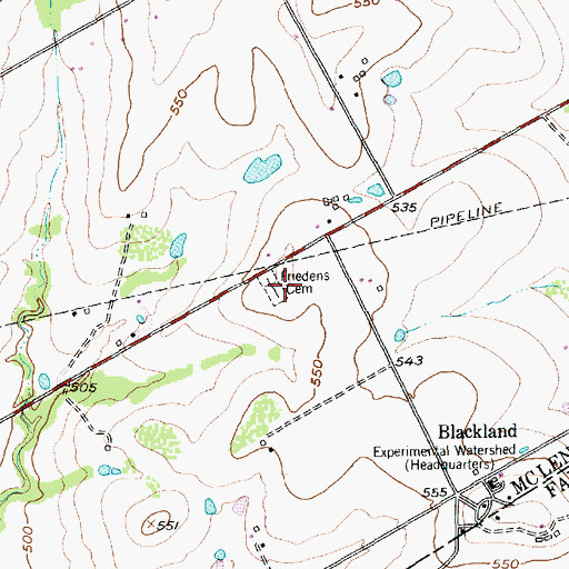 Topographic Map of Friedens Cemetery, TX