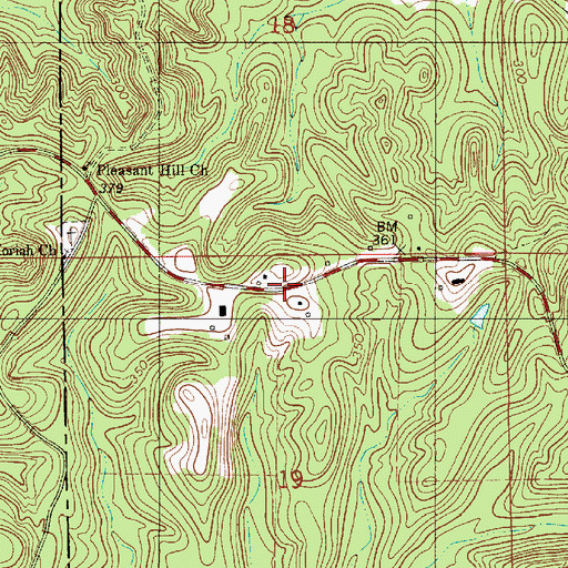 Topographic Map of Mount Moriah, AL