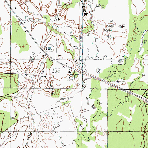 Topographic Map of Friendship Church, TX
