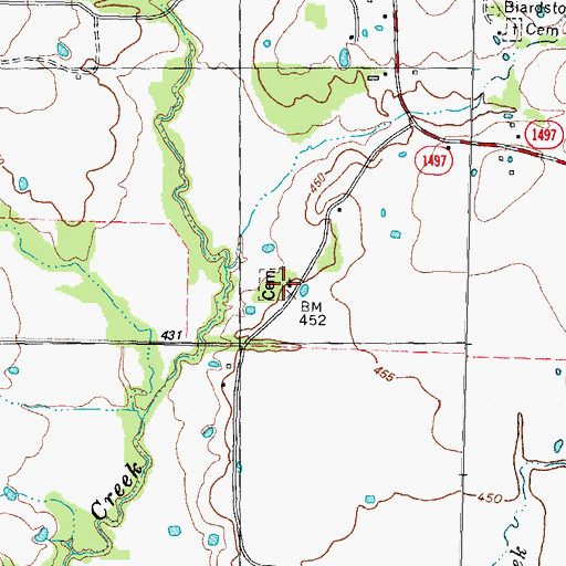 Topographic Map of Friendship Church, TX
