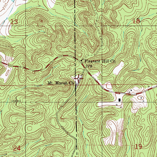 Topographic Map of Mount Moriah Cemetery, AL