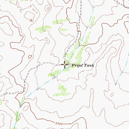 Topographic Map of Frijol Tank, TX