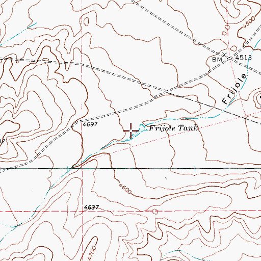 Topographic Map of Frijole Tank, TX