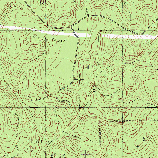 Topographic Map of Frisby Cemetery, TX