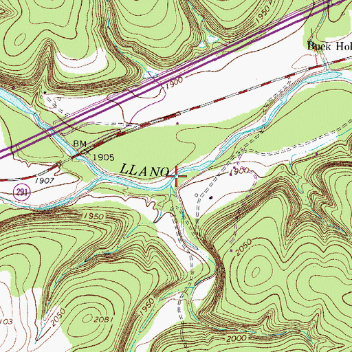 Topographic Map of Frog Creek, TX