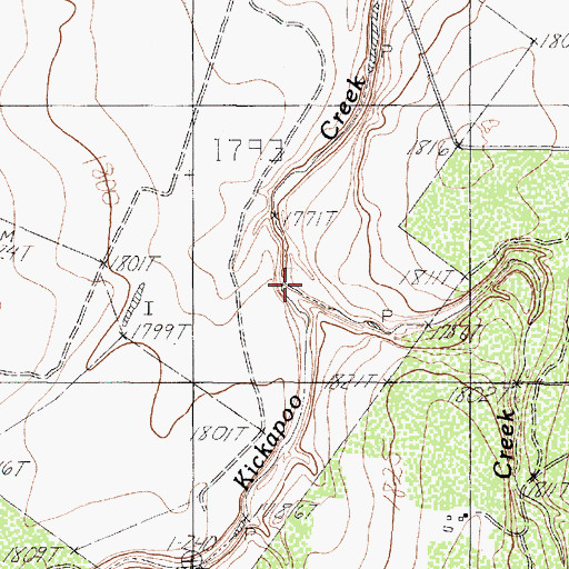 Topographic Map of Frog Pond Creek, TX