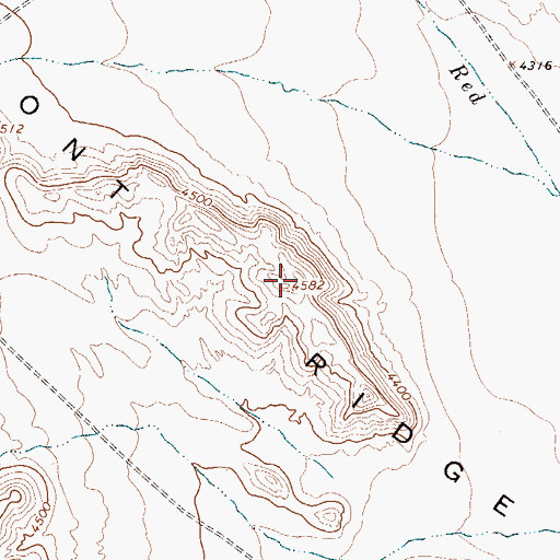 Topographic Map of Front Ridge, TX