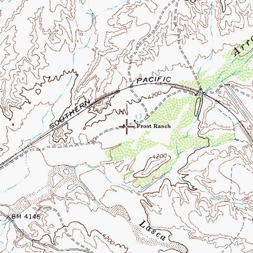 Topographic Map of Frost Ranch, TX