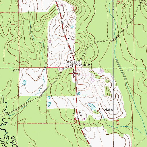 Topographic Map of Mount Olive West Cemetery, AL