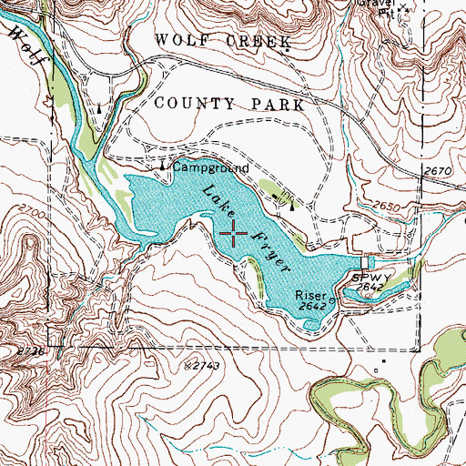 Topographic Map of Lake Fryer, TX