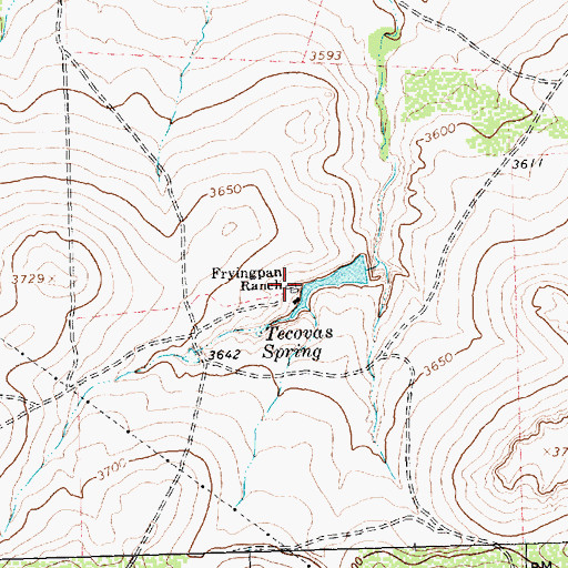 Topographic Map of Fryingpan Ranch, TX