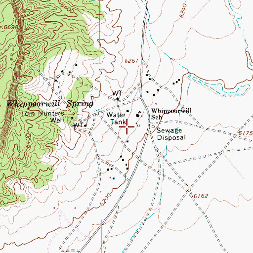 Topographic Map of Whippoorwill School, AZ