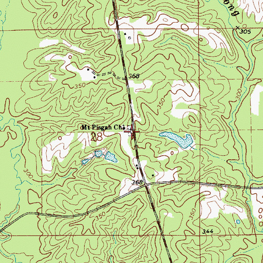 Topographic Map of Mount Pisgah Cemetery, AL
