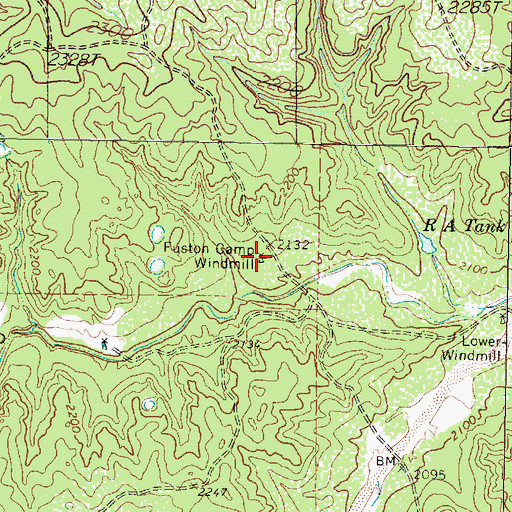 Topographic Map of Fuston Camp Windmill, TX