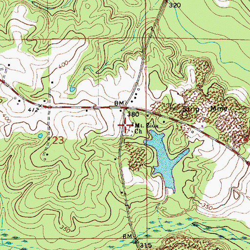 Topographic Map of Mount Zion Cemetery, AL