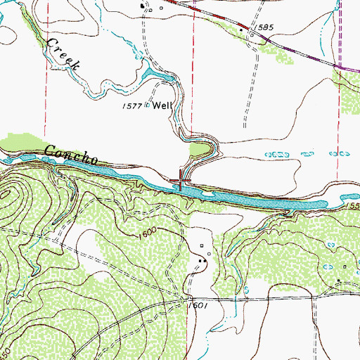 Topographic Map of Fuzzy Creek, TX