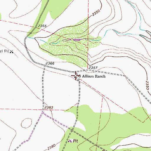 Topographic Map of G Allison Ranch, TX