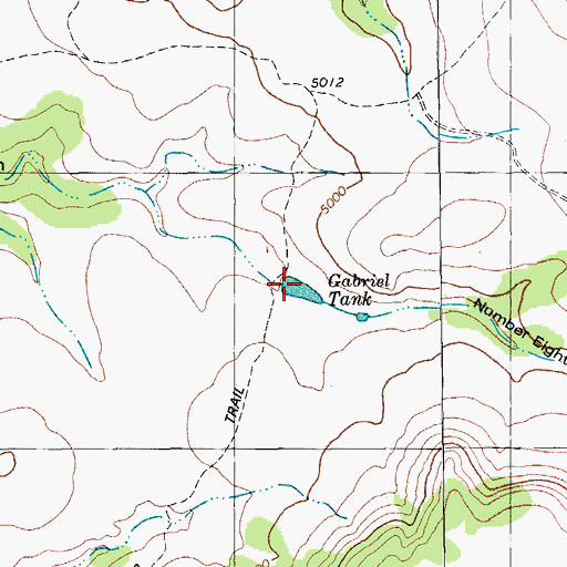 Topographic Map of Gabriel Tank, TX