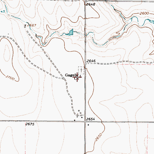 Topographic Map of Gageby Church, TX