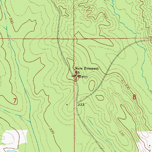 Topographic Map of New Prospect Cemetery, AL