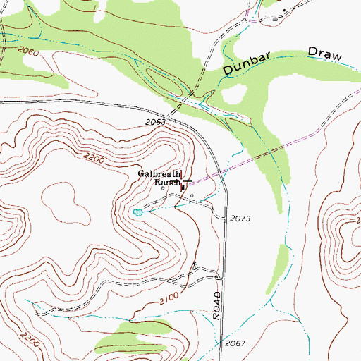 Topographic Map of Galbreath Ranch, TX
