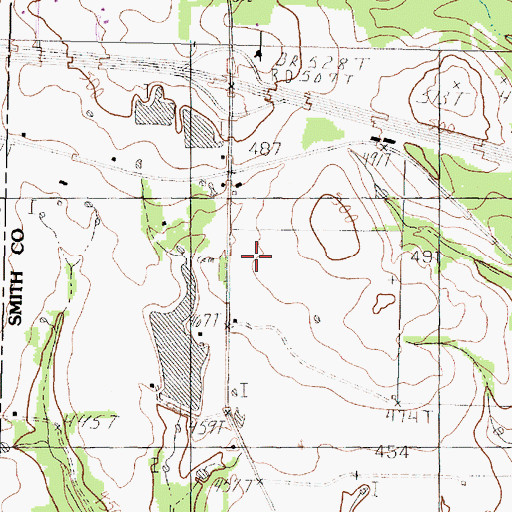 Topographic Map of Galena Cemetery, TX