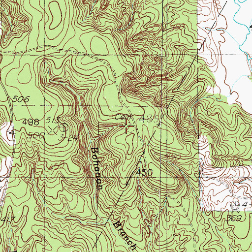 Topographic Map of Galilee Cemetery, TX
