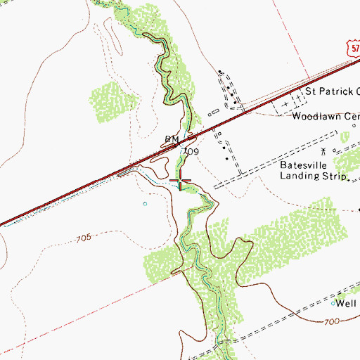 Topographic Map of Gallina Creek, TX