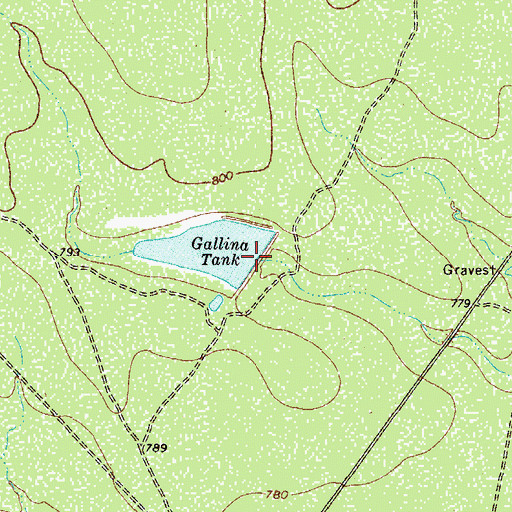 Topographic Map of Gallina Tank, TX