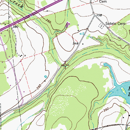 Topographic Map of Galvan Creek, TX