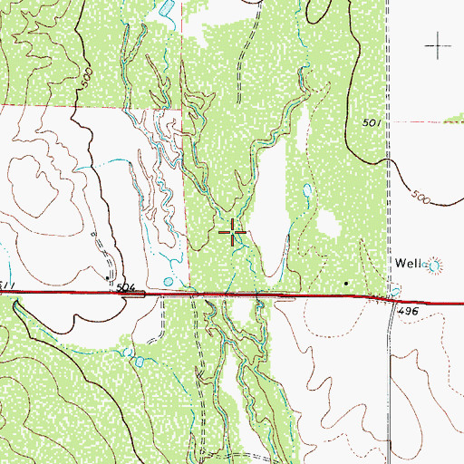 Topographic Map of Galvaneo Creek, TX